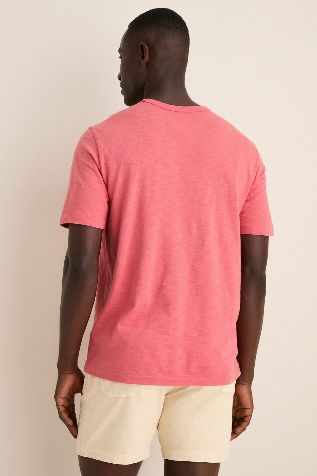 Coral Red Sunwashed Pocket Tee
