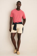 Coral Red Sunwashed Pocket Tee