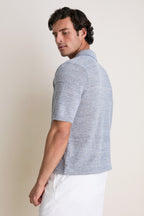 Shore Rock Stripe Linen Sweater Polo