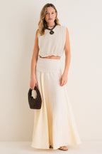 Ecru Light and Sound Ankle Skirt