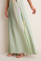 Green Tulip Print Alice Maxi Dress