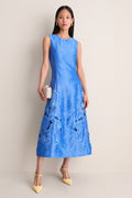 Azure Cleo Applique Midi Dress