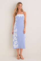 Light Blue Motif Denver Midi Dress