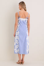 Light Blue Motif Denver Midi Dress