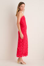 Cherry Red Philomena Midi Dress