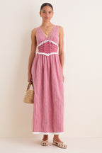 Red Gingham Karima Maxi Dress
