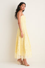 Buttercream Imogen Cotton Lace Bustier Midi Dress