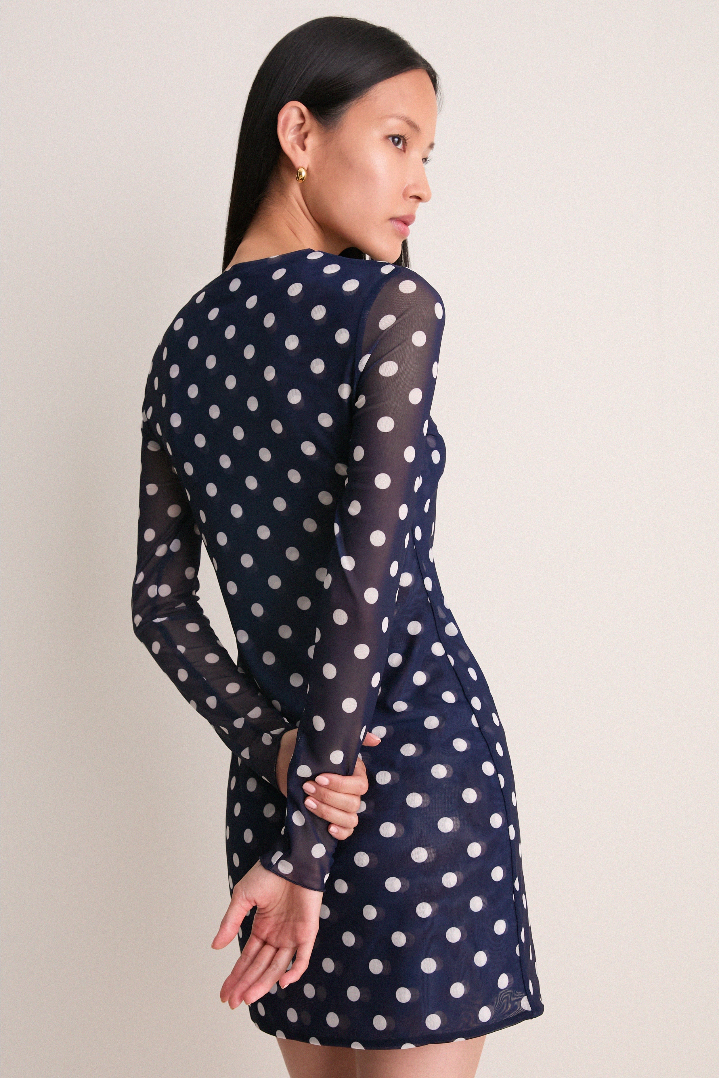 Midnight Dot Scarlet Mini Dress