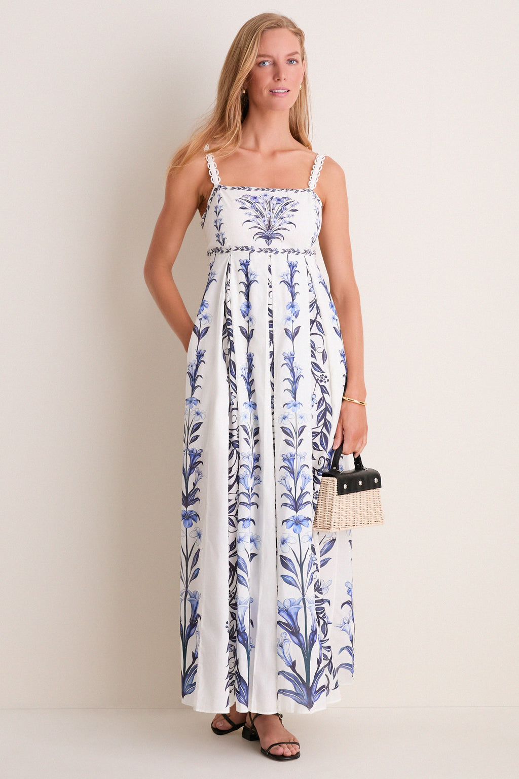 Flowers Arch Off-White Maxi Dress