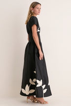 Onyx and Ivory Tape Marvis Maxi Dress