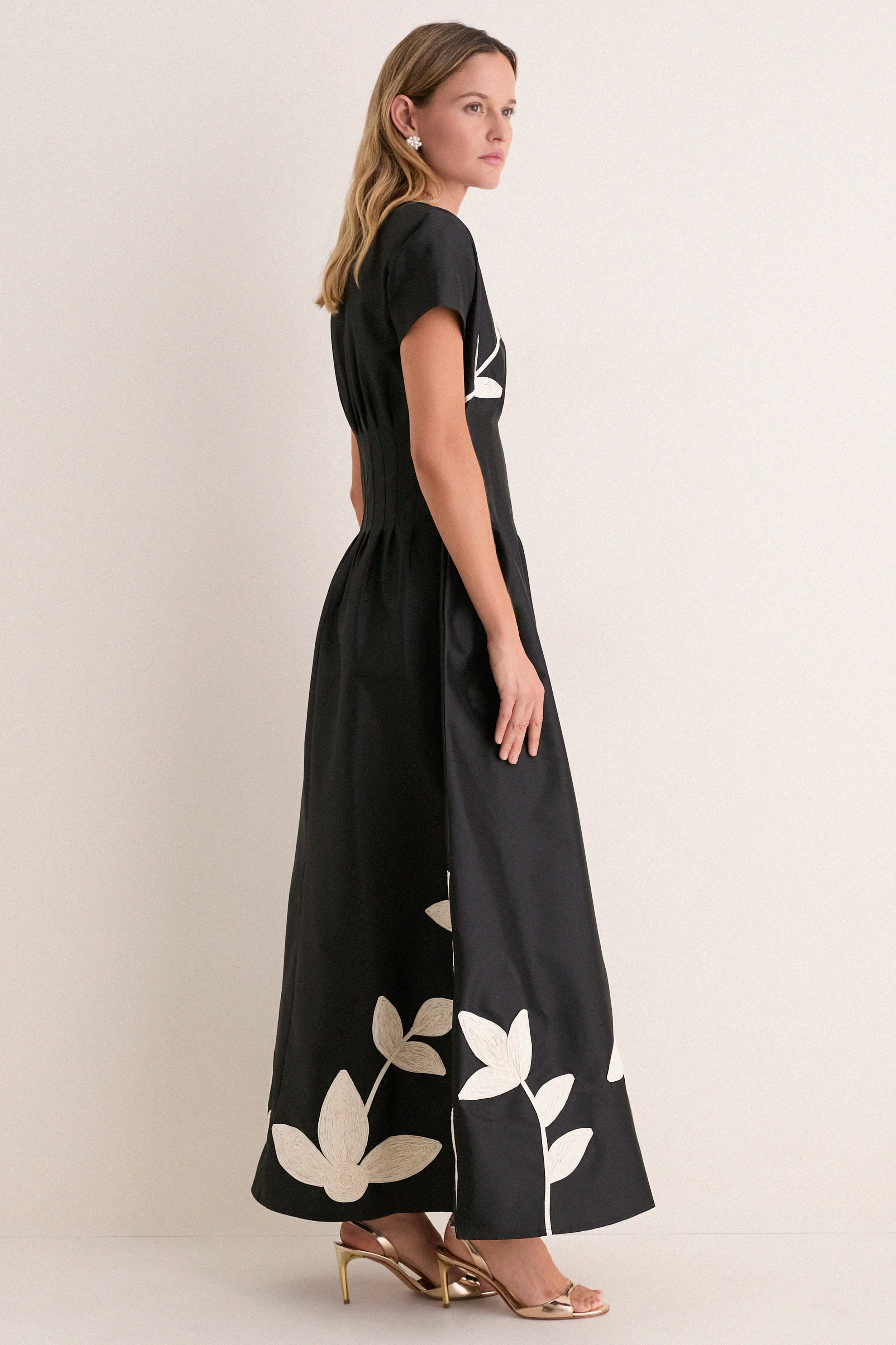 Onyx and Ivory Tape Marvis Maxi Dress