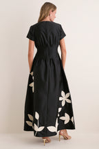 Onyx and Ivory Tape Marvis Maxi Dress