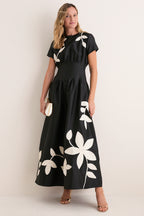 Onyx and Ivory Tape Marvis Maxi Dress