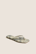 Snakeskin Square Toe Exotic Flip Flops