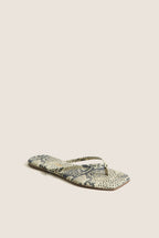Snakeskin Square Toe Exotic Flip Flops