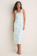 Exclusive Blue Damask Ashbourne Midi Dress