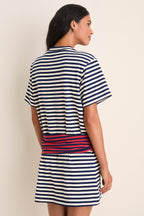 Navy Stripe Combo Lottie T-Shirt Mini Dress