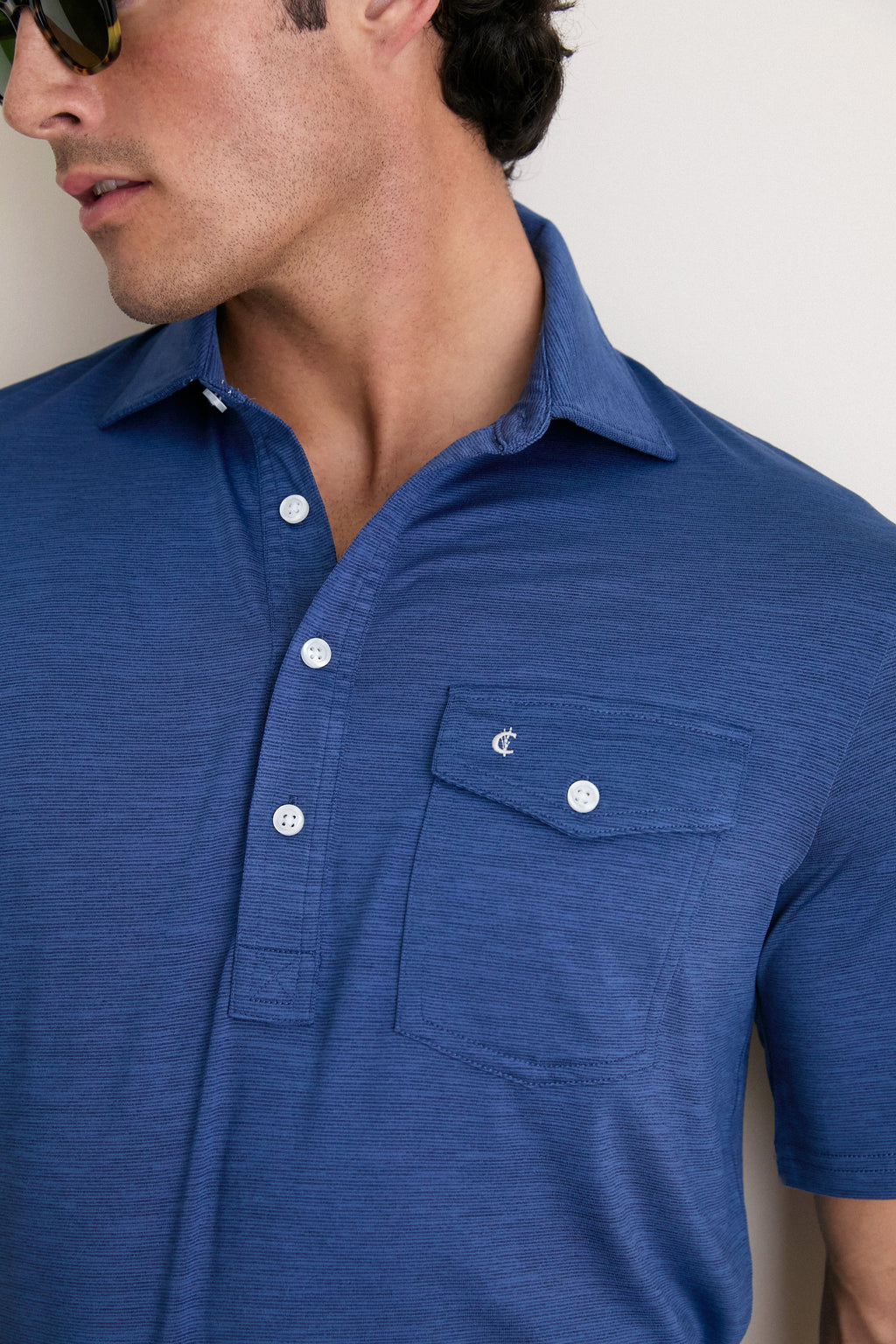 Navy Captain Heather Performance Sport Players Shirt