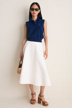 East Side Royal Cotton Sleeveless Polo Knit