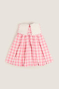 Pink Mariner Collar Sleeveless Checkered Dress