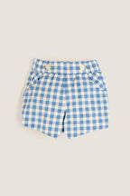 Blue Gingham Elasticated Shorts