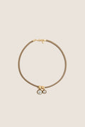 Gold Cubic Double Drop Cord Necklace