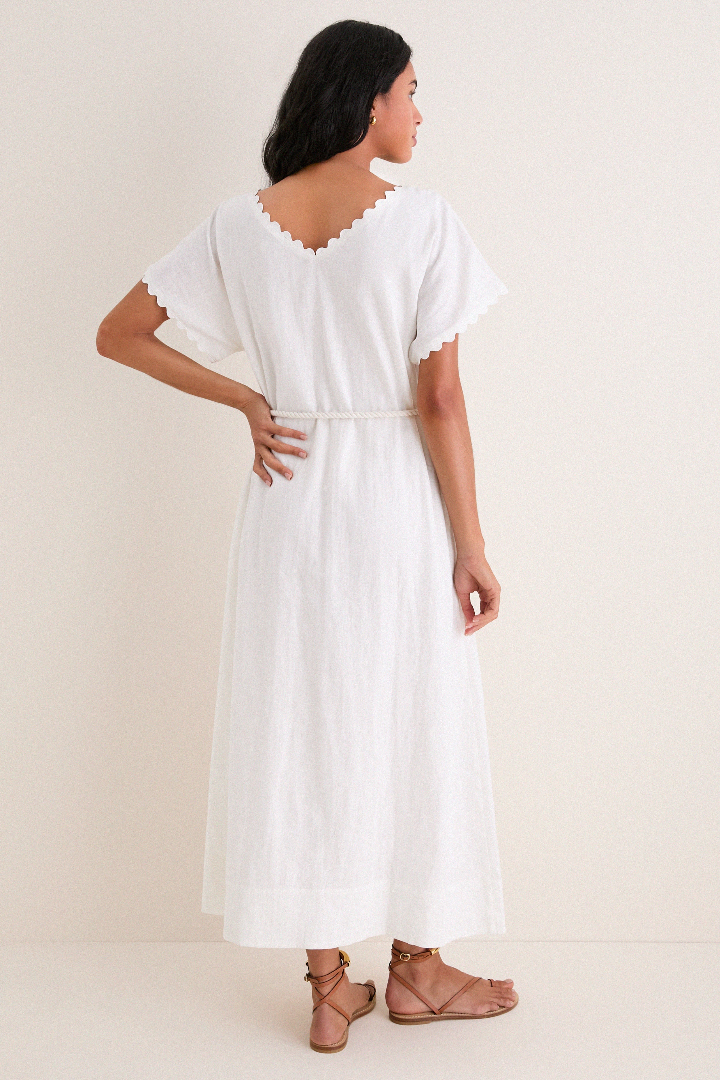 White Linen Ric Rac Myles Dress