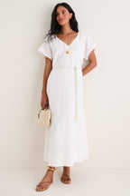 White Linen Ric Rac Myles Dress