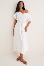 White Linen Ric Rac Myles Dress