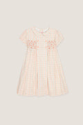 Pink Floral Stripe Arcadia Girl Hand-Smocked Dress