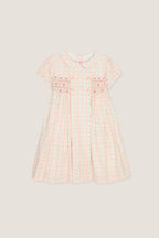 Pink Floral Stripe Arcadia Girl Hand-Smocked Dress