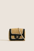 CHANEL Beige and Black Coco Mark Single Flap Chain Bag