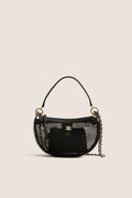 CHANEL Black Coco Mark Two-Way Shoulder Bag Half Moon