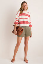 Nantucket Reds Stripe Cotton Brooks Sweater