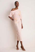 Pink with Embroidered Poppies Bowry Dress