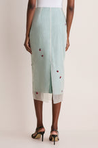 Lady Bug Embroidered Microvichy Green Roxane Skirt