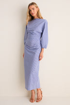 Blue Microvichy Ezra Dress