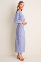 Blue Microvichy Ezra Dress