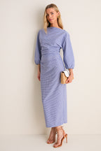 Blue Microvichy Ezra Dress