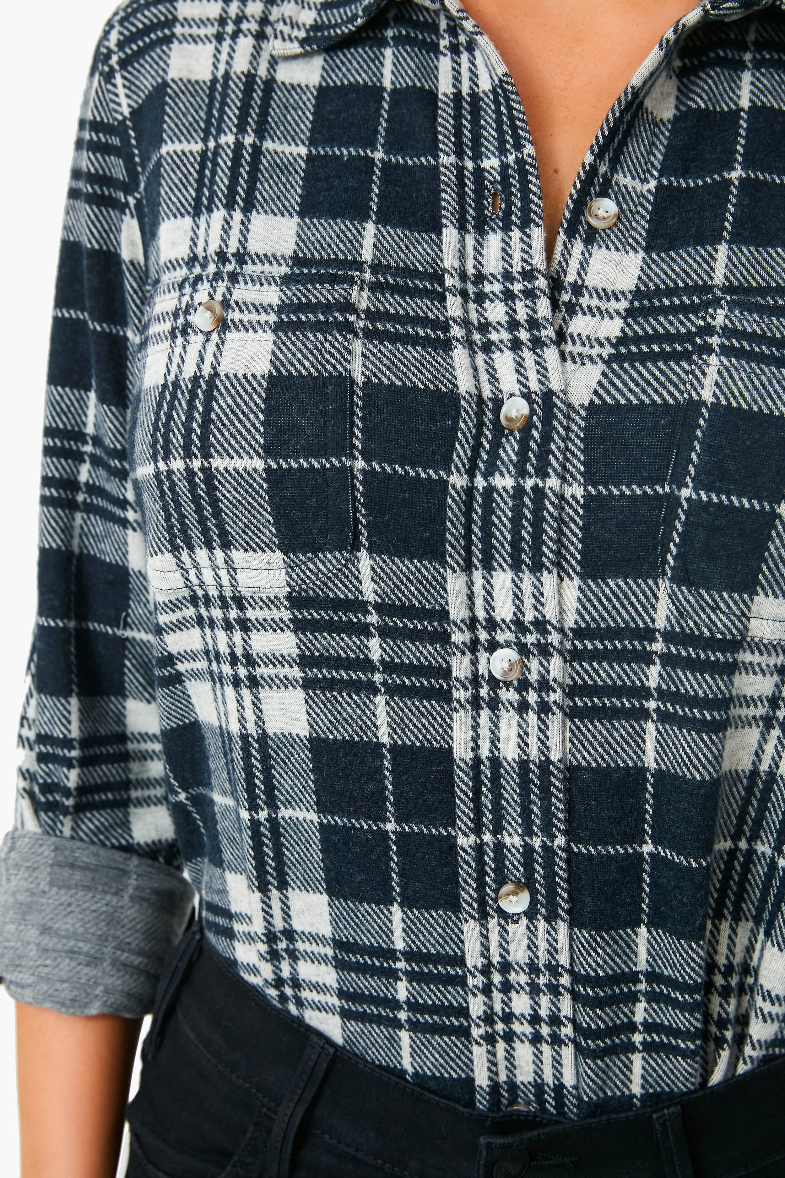 Navy Plaid Legend Sweater Shirt