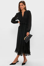 Black Textured Dot Selwyn Dress