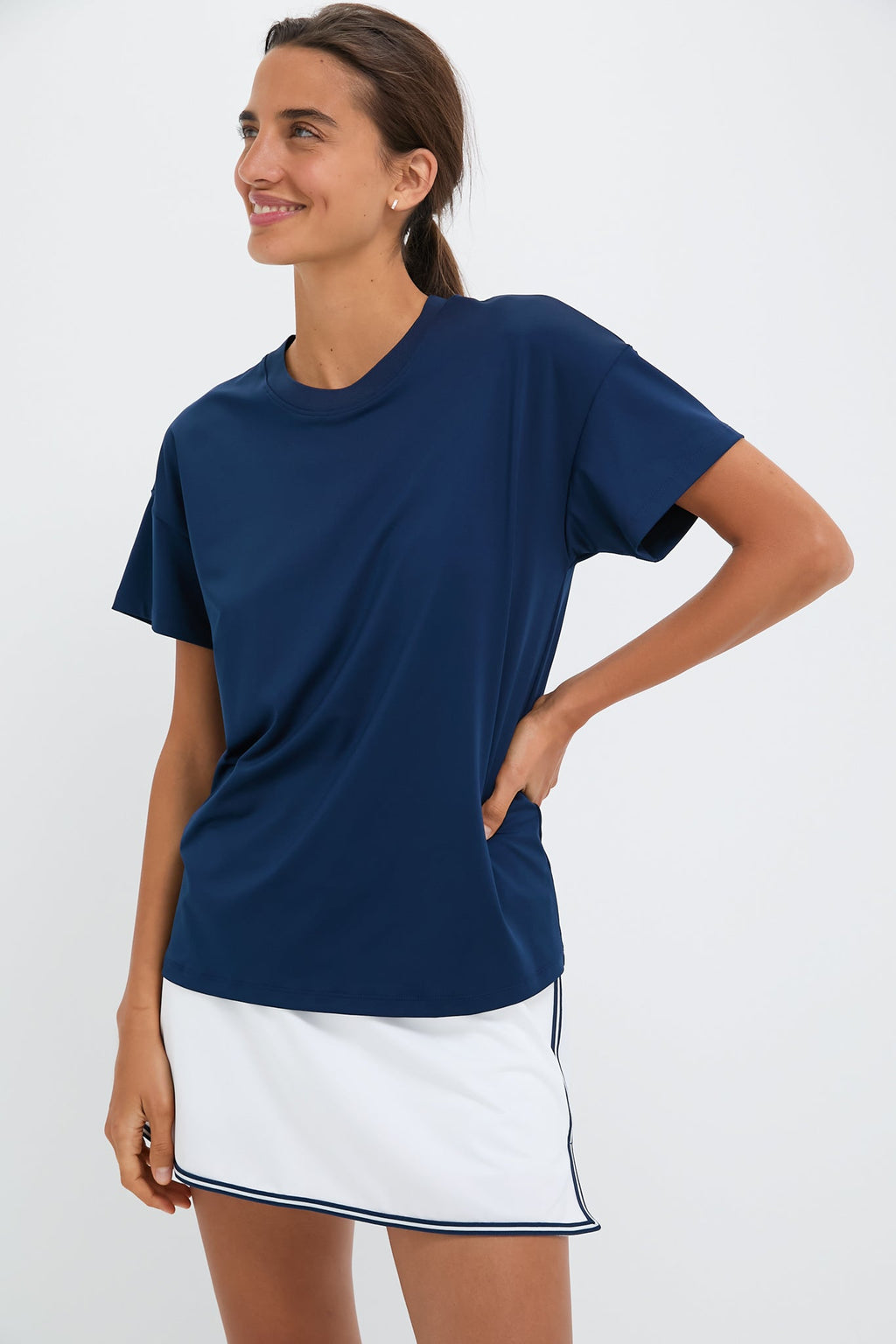 Navy Short Sleeve Performance Jersey Ryan Boyfriend Tee
