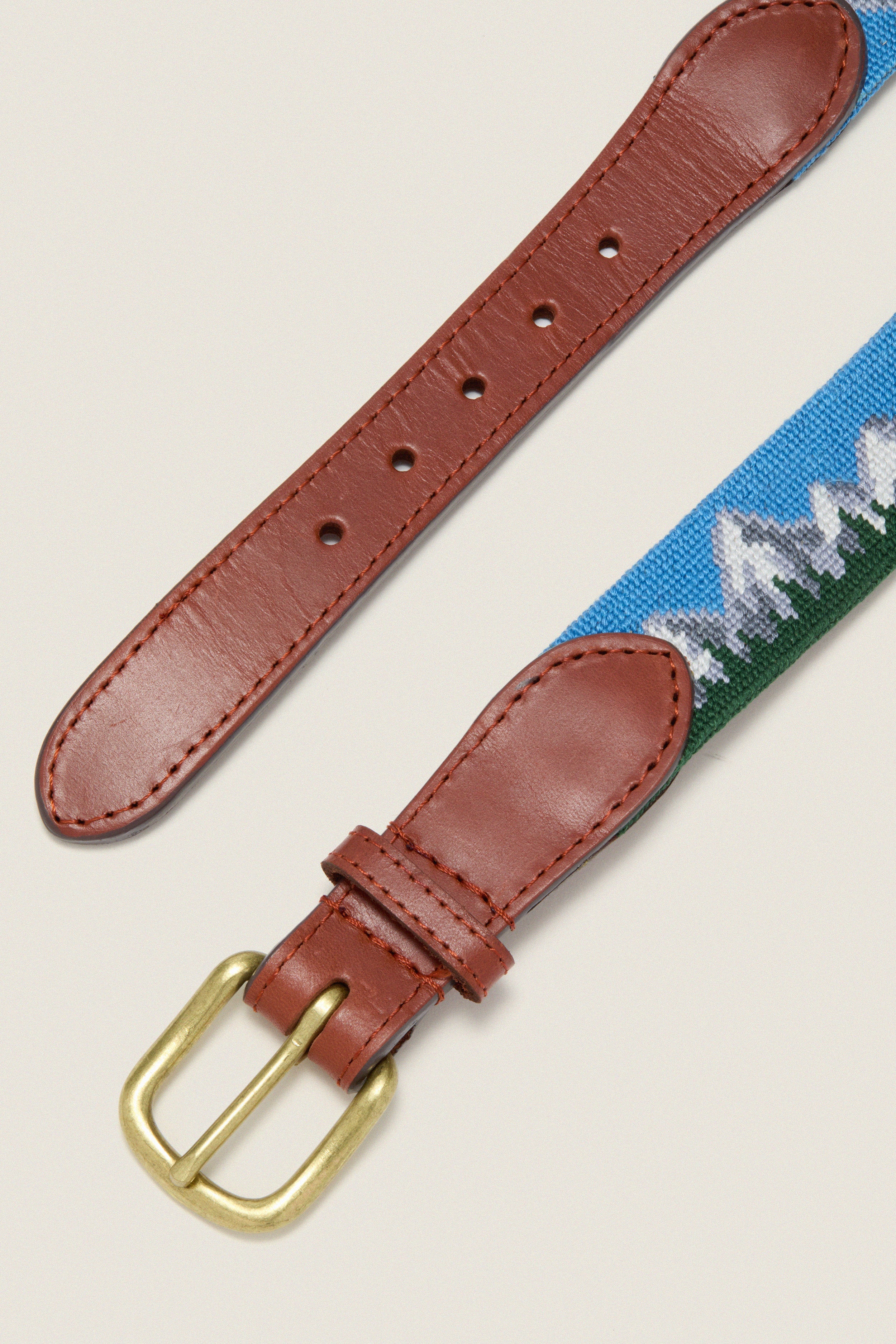 Tetons Needlepoint Belt