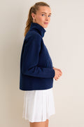 Navy Snap Neck Bailey Pullover