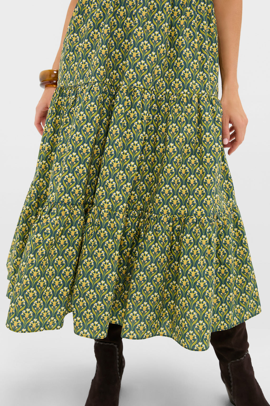 Forest Green Floral Bennett Maxi Dress