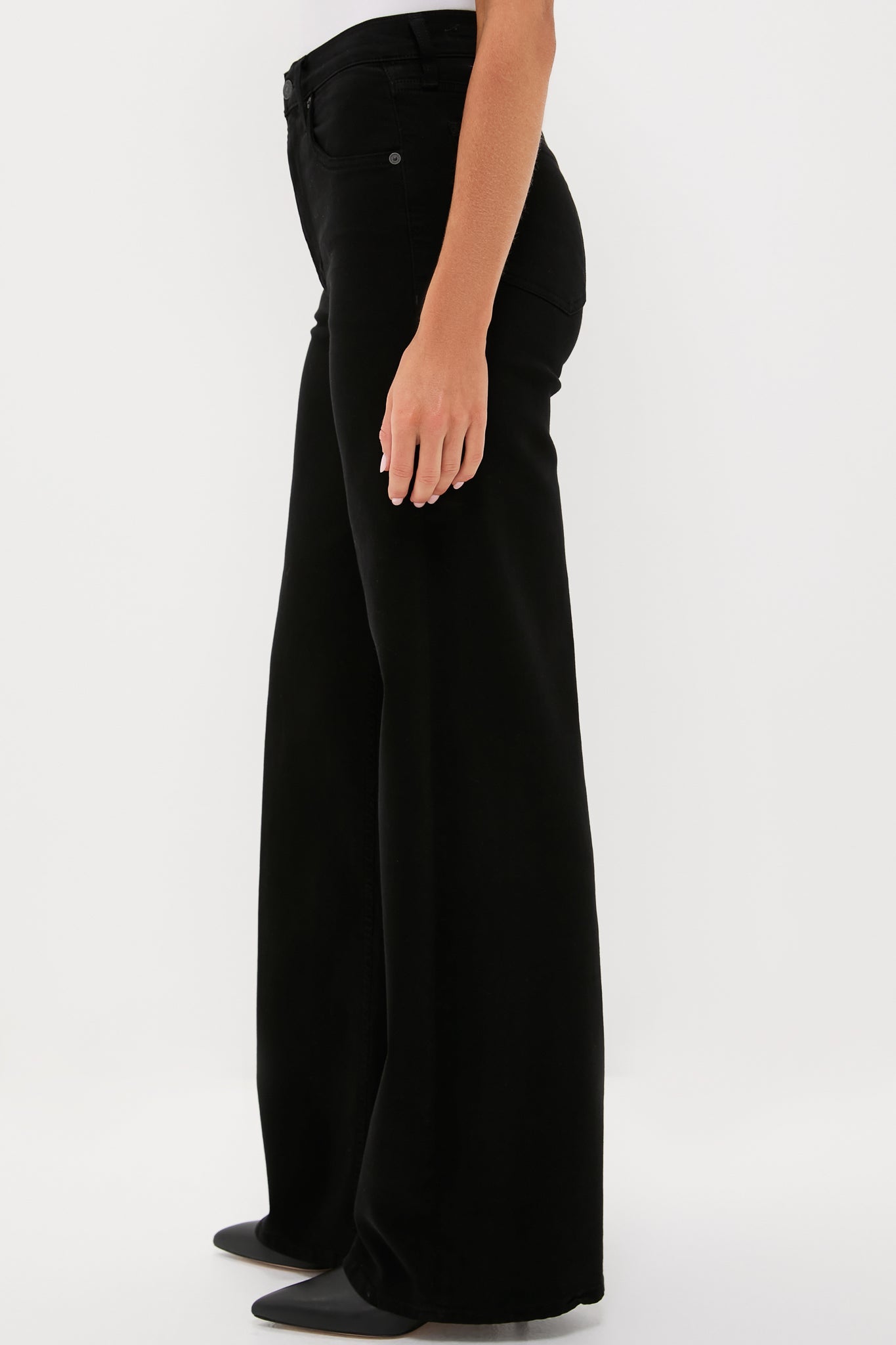 Plush Black Lyra Long Wide Leg