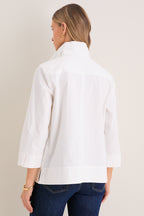 White Margot Stand Collar Blouse