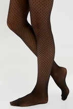 Black Control Dots Tights