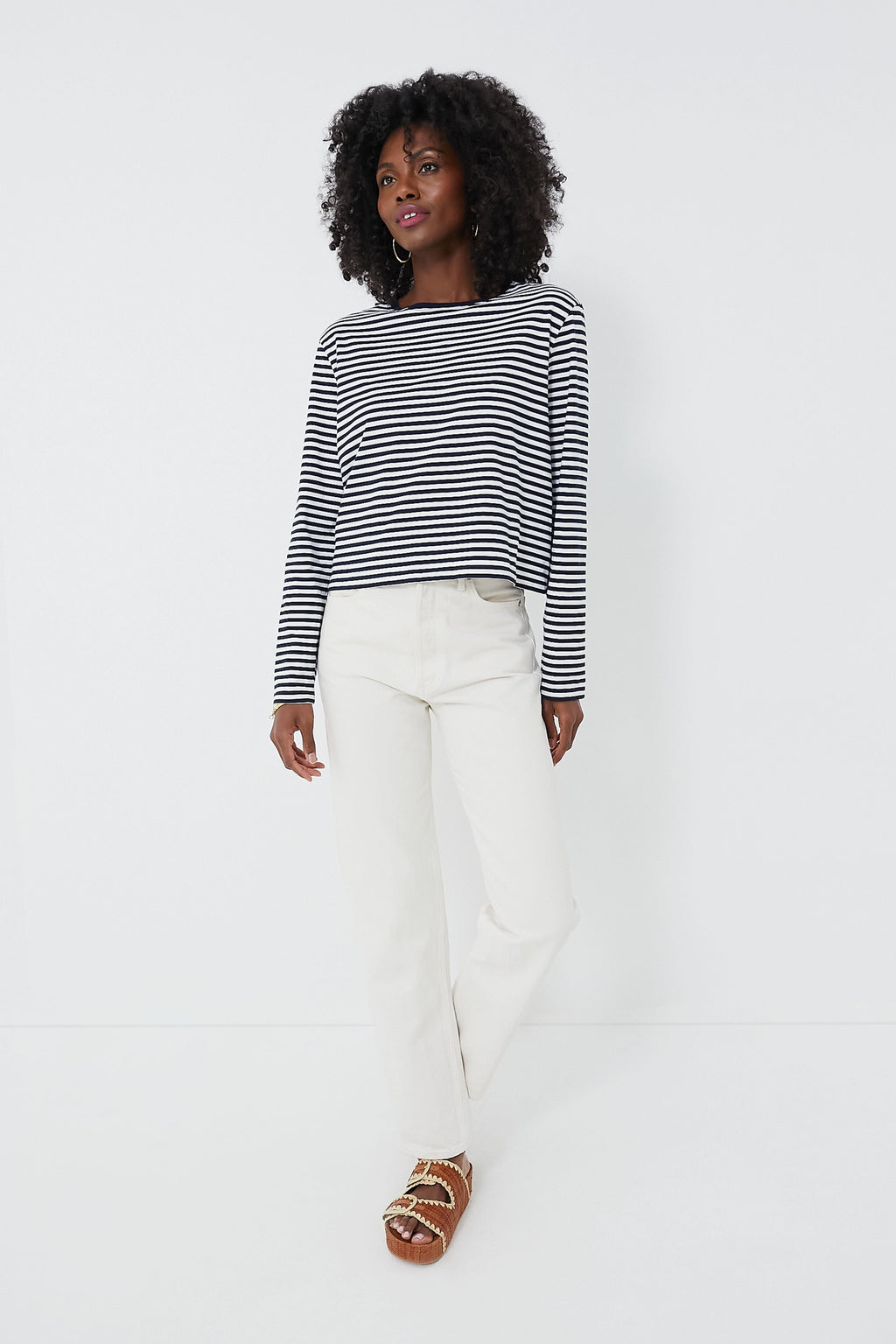 The Navy and White Venice Tee