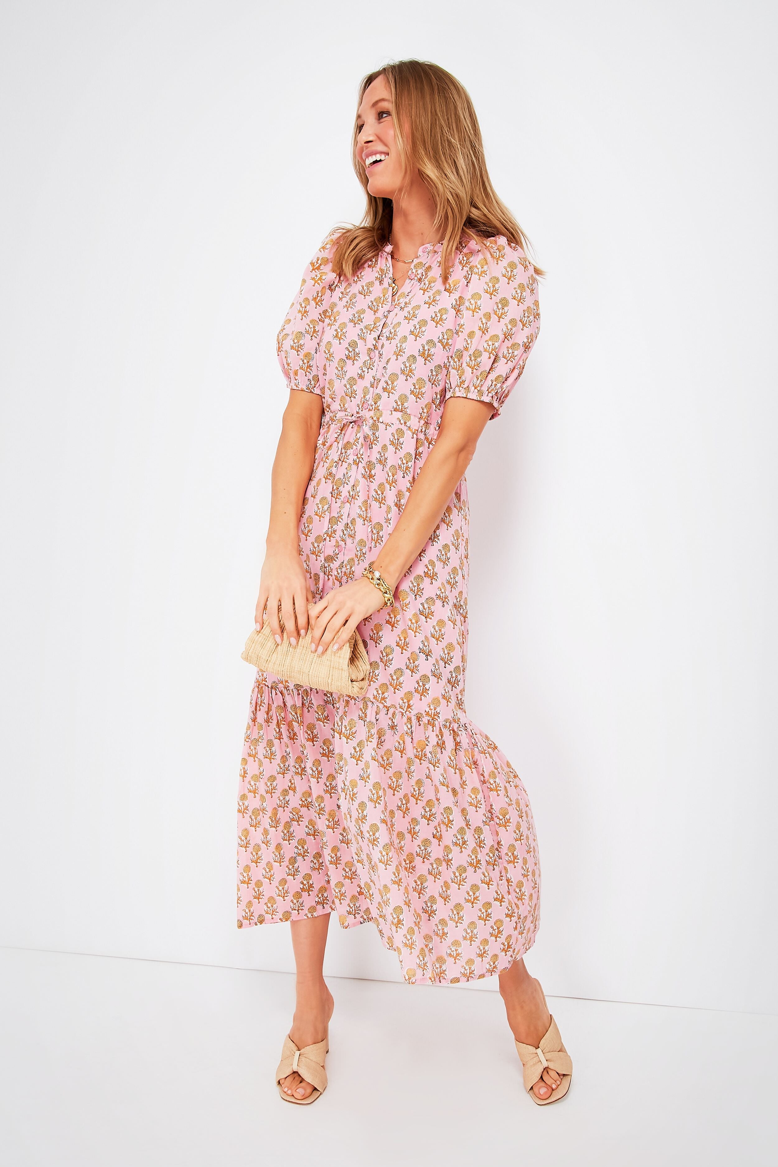 Pink Little Marigolds Lucy Dress